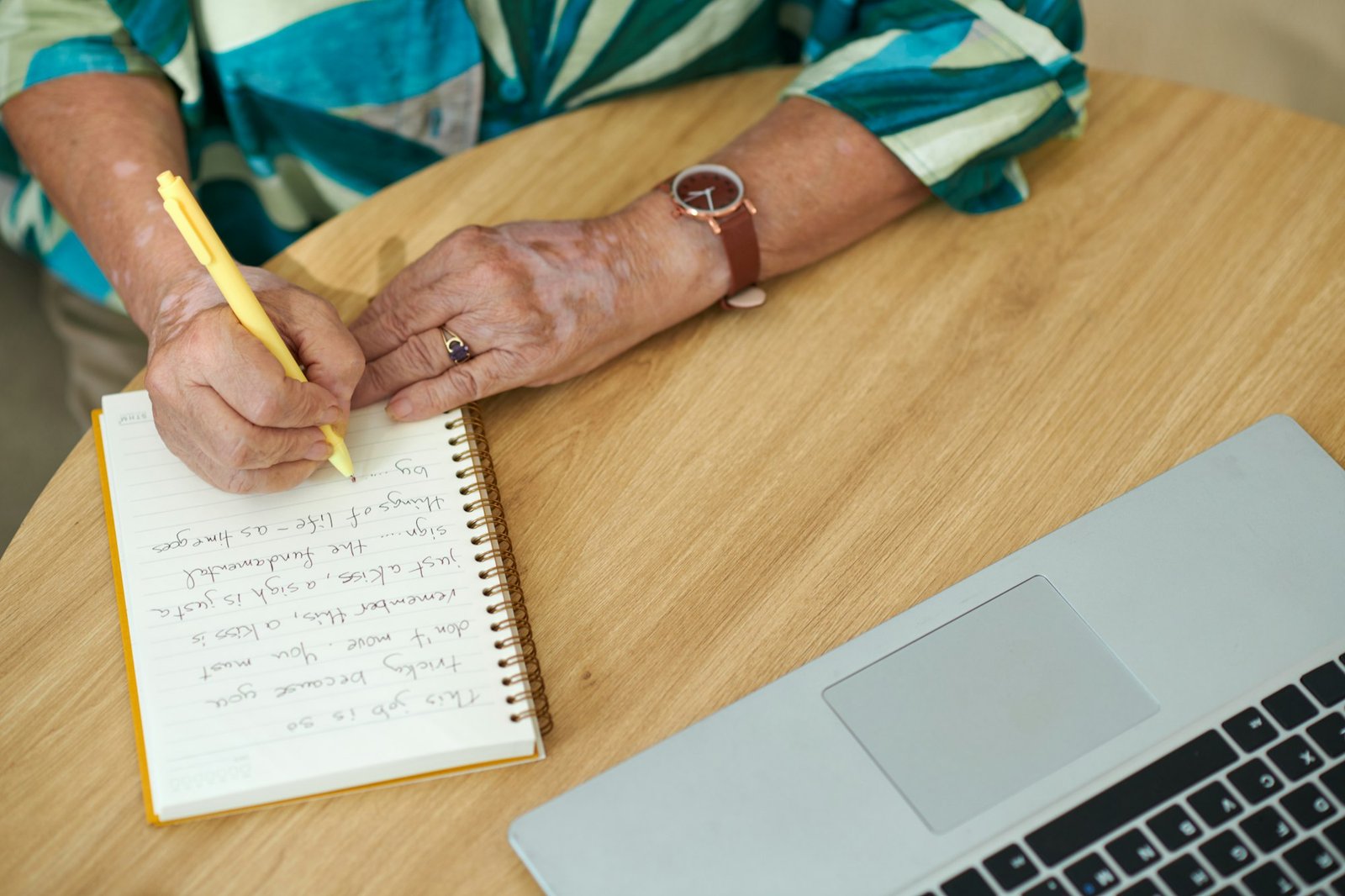 Senior Woman Creating Cover Letter